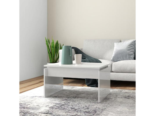 Tavolino da caffè in legno ingegnerizzato bianco, 68 x 50 x 38 cm