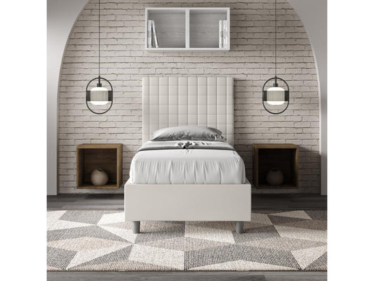 Letto in pelle bianca, 80 x 190 cm