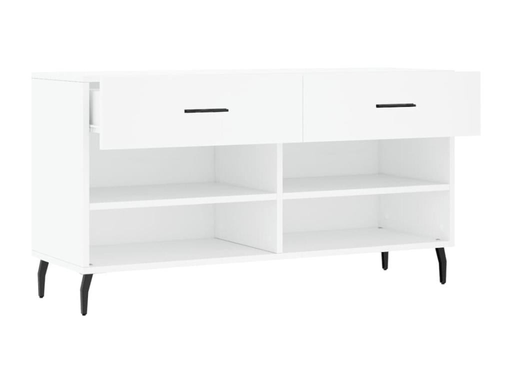 Panca in legno ingegnerizzato bianco, 102 x 35 x 55 cm