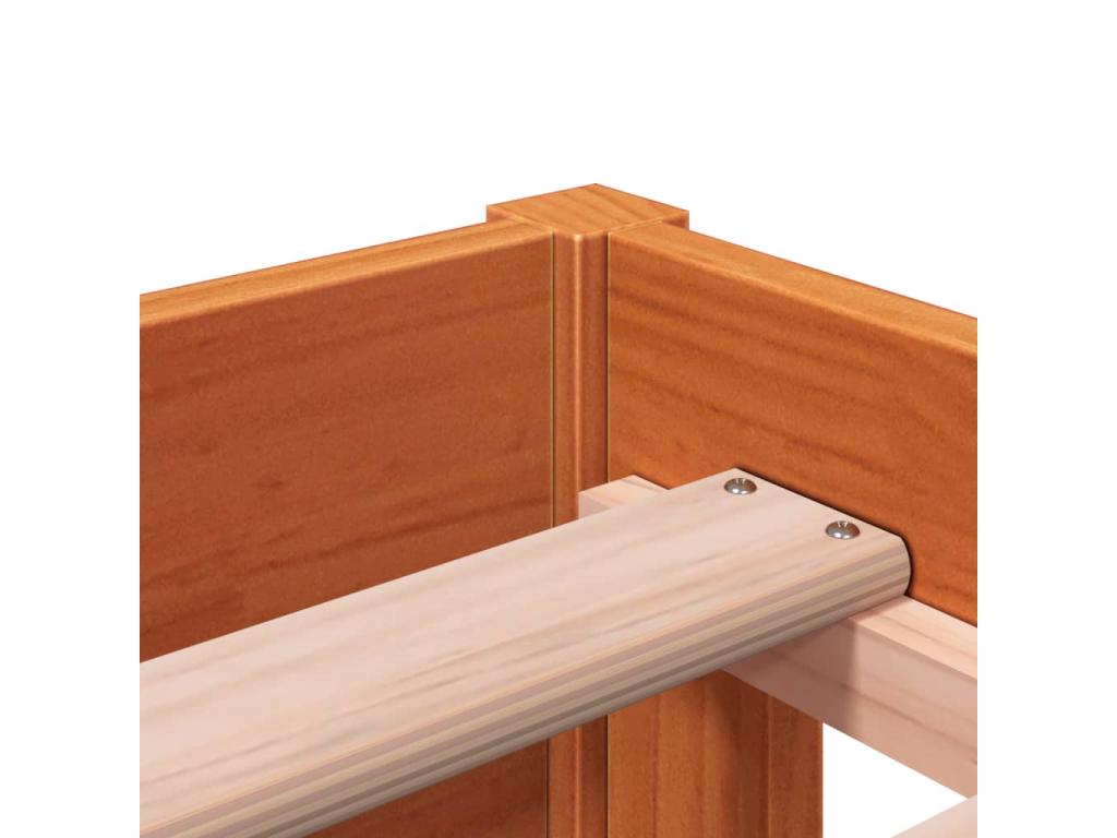 Letto in legno di pino marrone, 90 x 200 cm