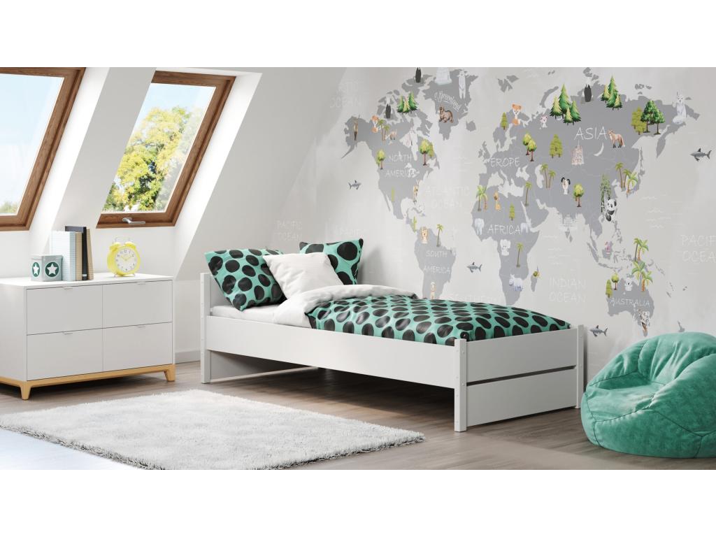 Letto bianco, 200 x 90 cm