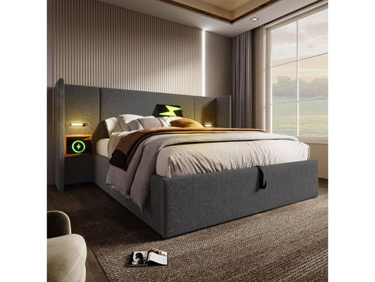 Letto grigio, 160 x 200 cm