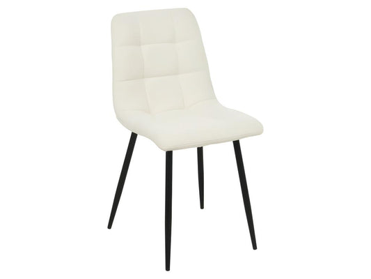 Sedia in tessuto bouclé bianco