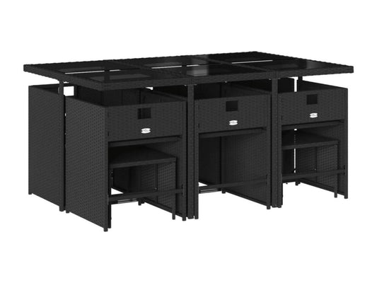 Mobili per la casa in vimini intrecciato in resina nera