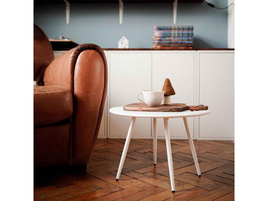 Tavolino da caffè in metallo bianco