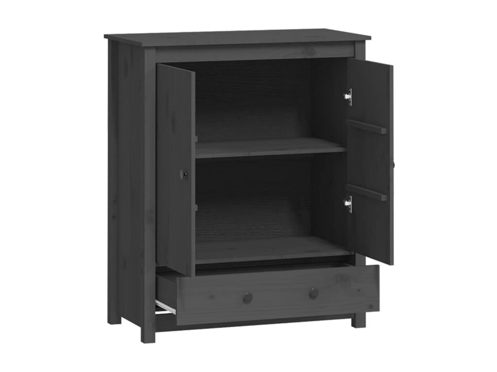 Credenza in legno massello grigio, 83 x 41,5 x 100 cm