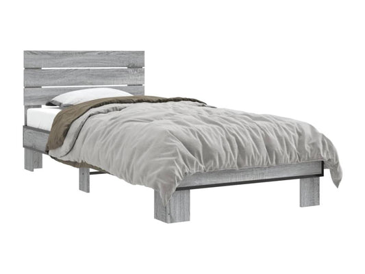 Struttura letto in legno ingegnerizzato grigio, 100 x 200 cm