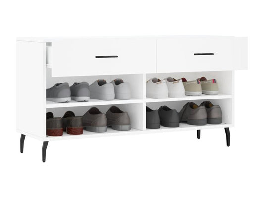 Panca in legno ingegnerizzato bianco, 102 x 35 x 55 cm