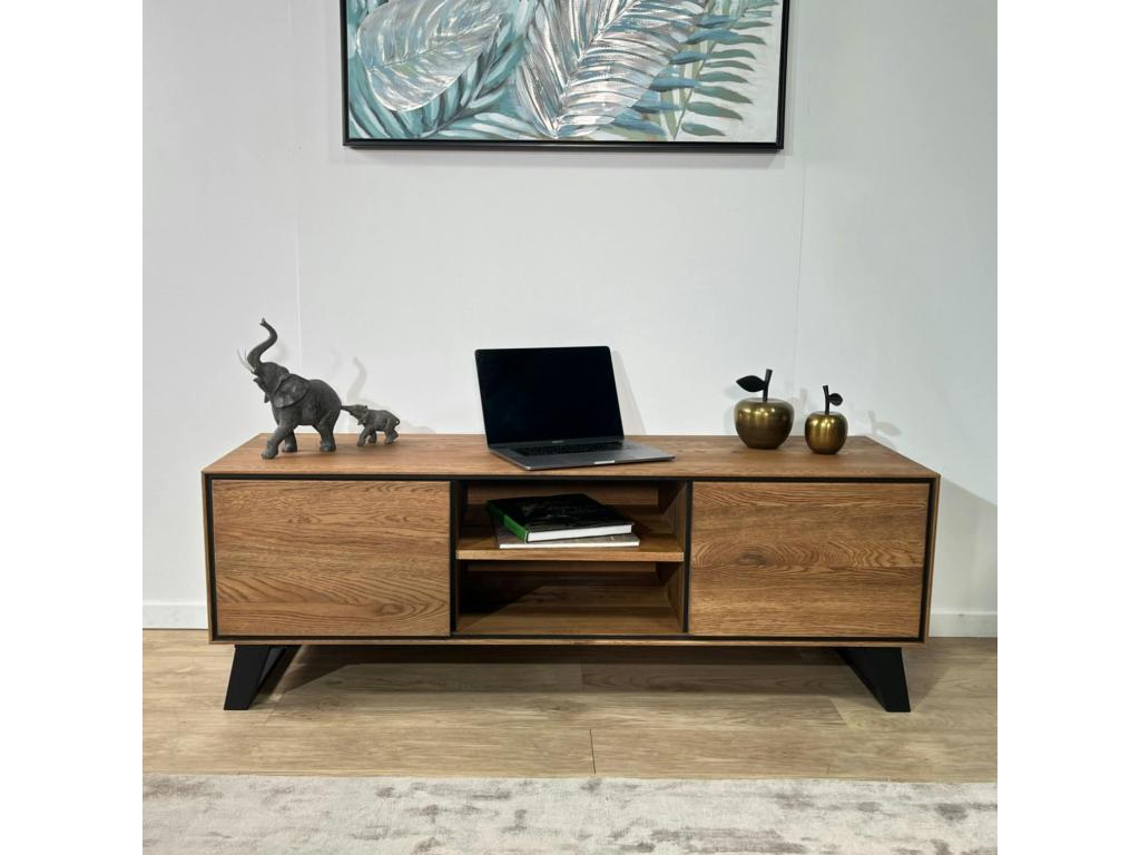 Mobile TV in legno di rovere beige