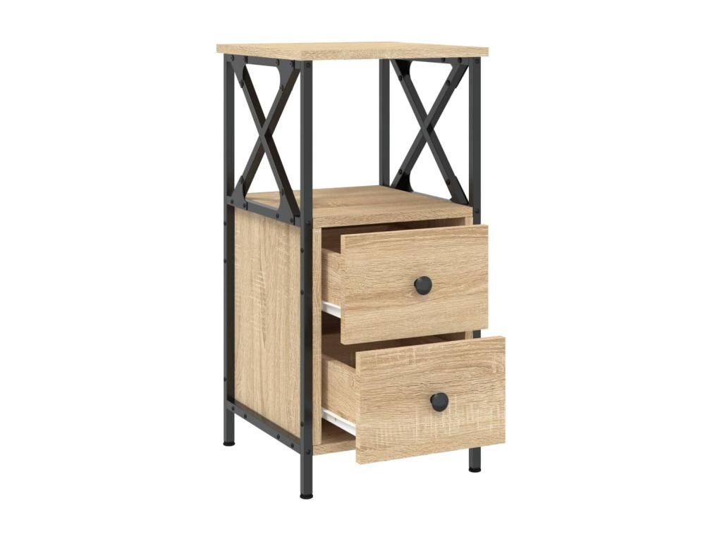 Tavolo in legno ingegnerizzato marrone, 34 x 35,5 x 70 cm