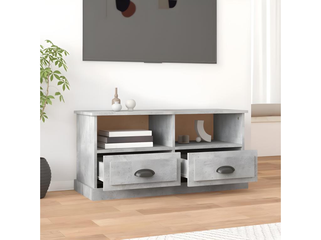 Mobile TV in legno ingegnerizzato grigio, 93 x 35,5 x 45 cm