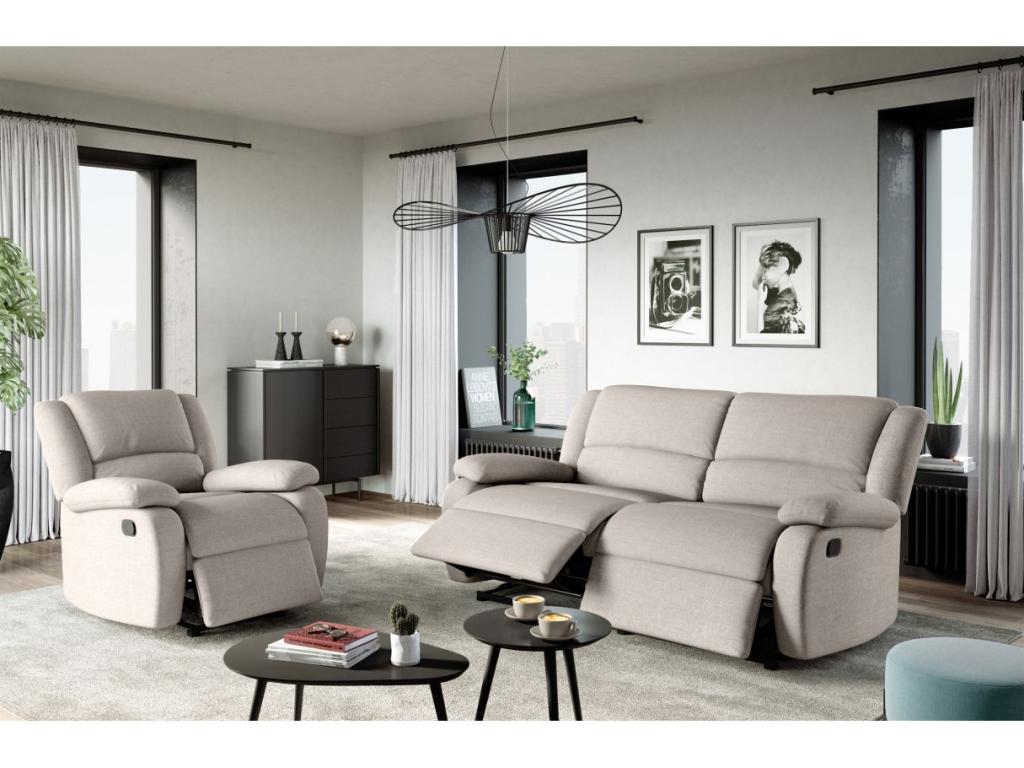 Divano in tessuto beige