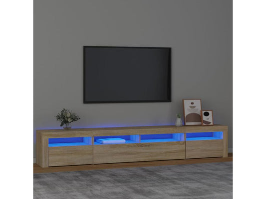 Mobile TV in legno di rovere marrone, 240 x 35 x 40 cm