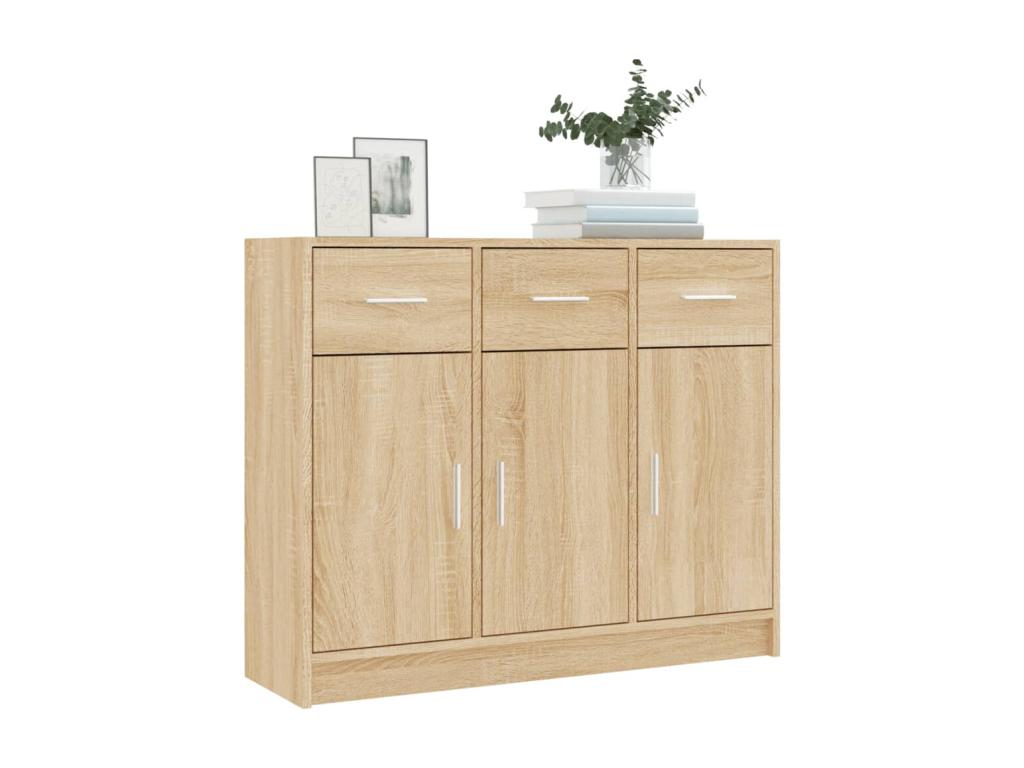 Credenza in legno ingegnerizzato marrone, 91 x 28 x 75 cm