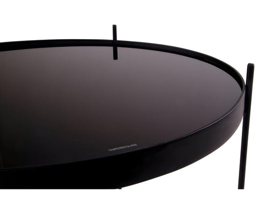 Tavolino da caffè in vetro nero