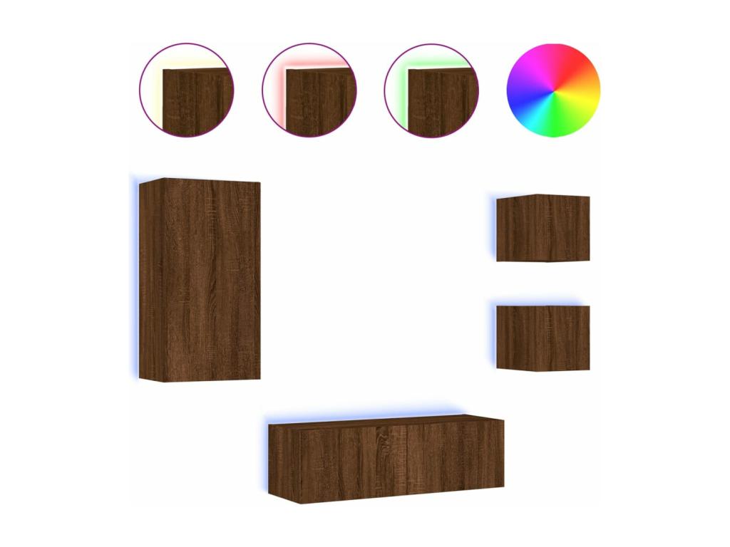 Mobile TV in legno di quercia marrone