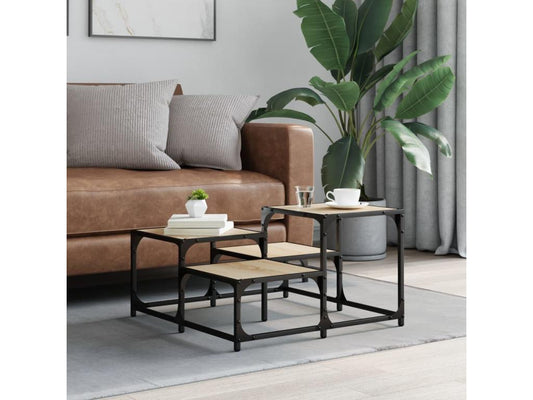 Tavolino da caffè in legno ingegnerizzato marrone, 68 x 68 x 40 cm