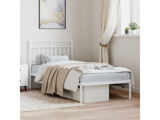 Struttura letto in metallo bianco, 90 x 200 cm