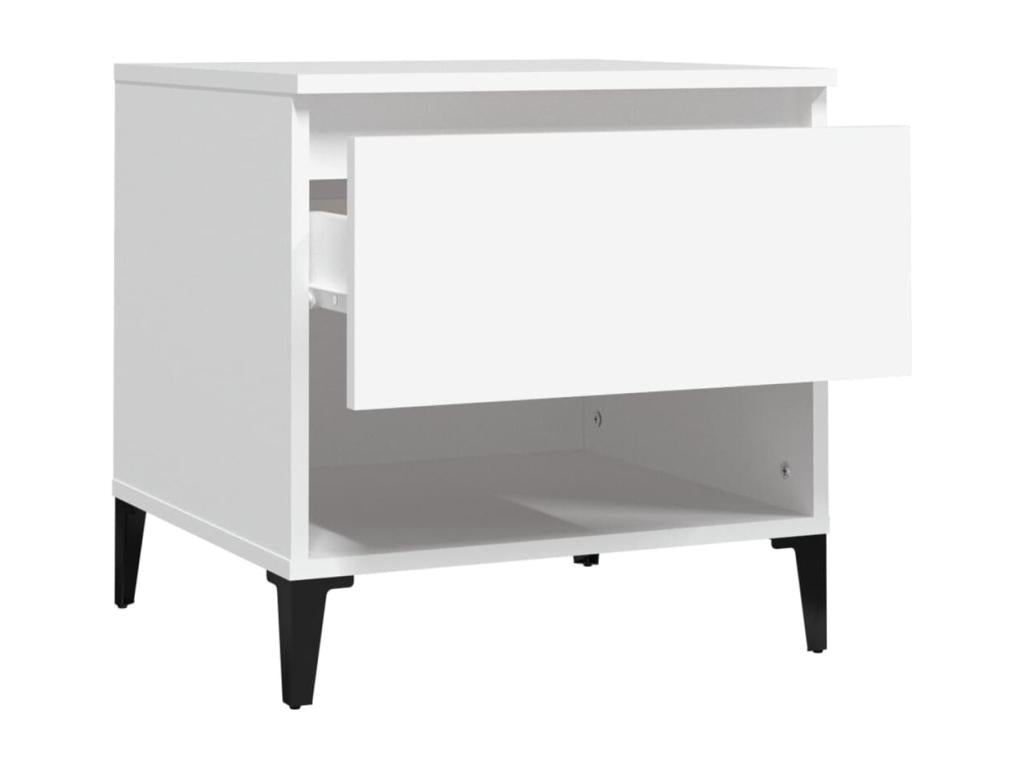 Tavolino laterale in legno ingegnerizzato bianco, 50 x 46 x 50 cm