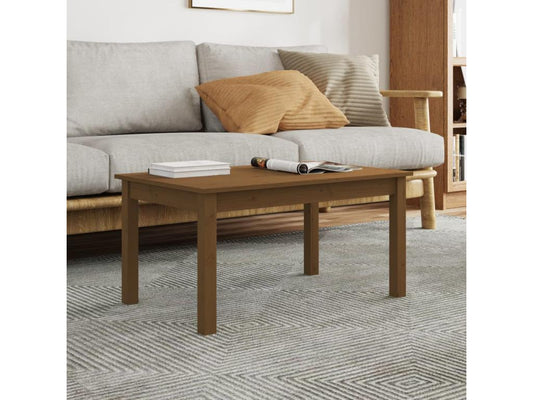 Tavolino da caffè in legno massello marrone, 80 x 50 x 40 cm