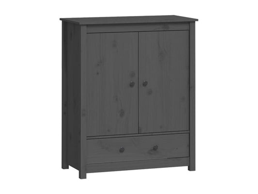 Credenza in legno massello grigio, 83 x 41,5 x 100 cm