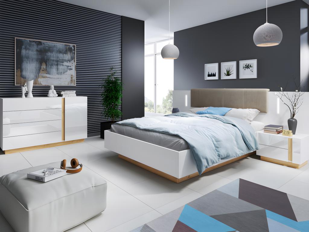 Letto bianco, 160 x 200 cm