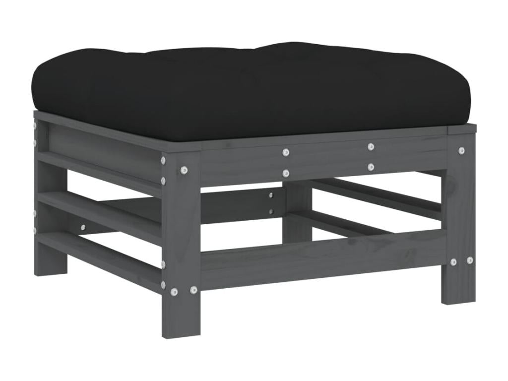 Set di mobili da esterno in legno massello grigio