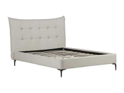 Letto in tessuto beige, 140 x 190 cm