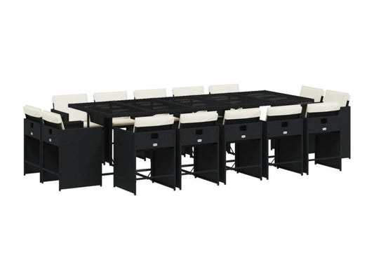 Mobili per la casa in vimini intrecciato in resina nera