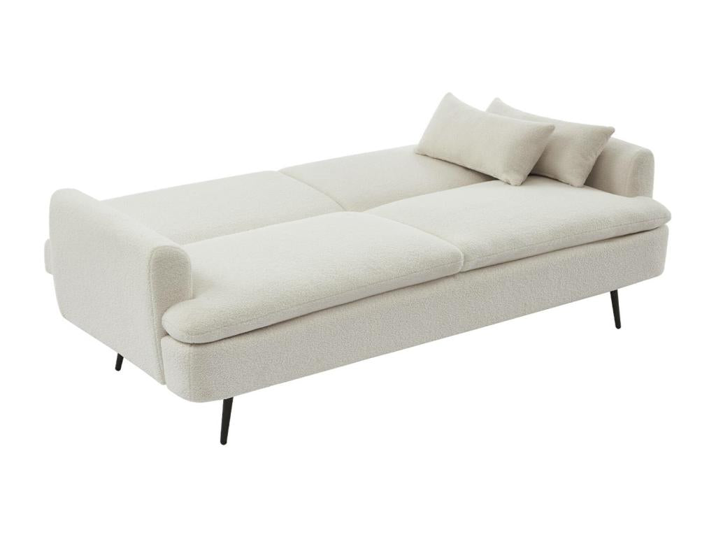 Divano letto in tessuto bouclé bianco