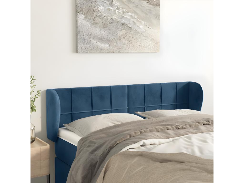 Letto in velluto blu, 147 x 23 x 78 cm