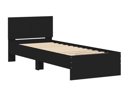 Struttura letto in legno ingegnerizzato nero, 90 x 200 cm