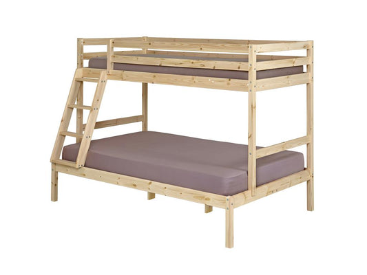 Letto in legno massello naturale, 140 x 190 cm