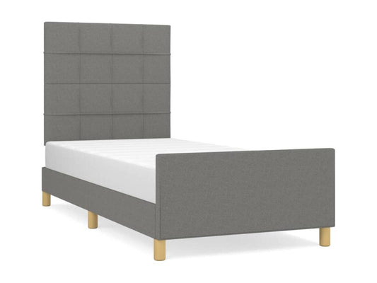 Struttura letto in tessuto grigio, 90 x 200 cm