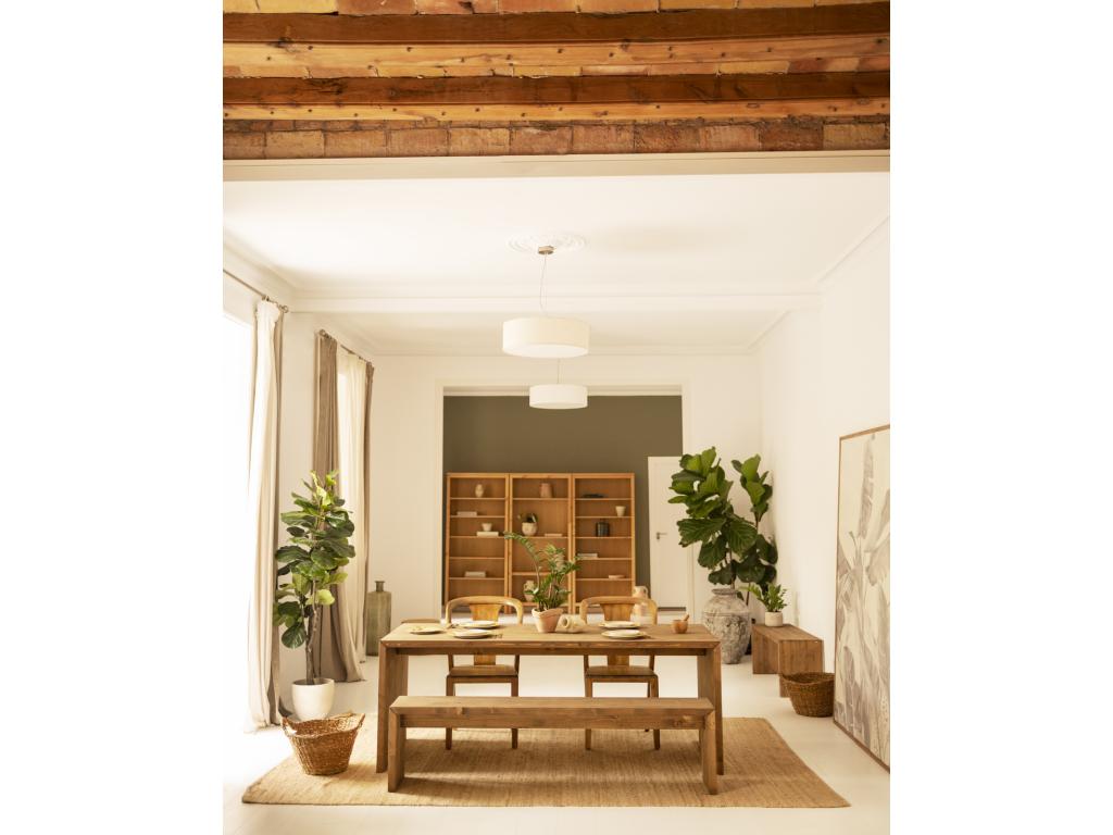 Tavolo in legno di pino marrone, 200 x 75 cm