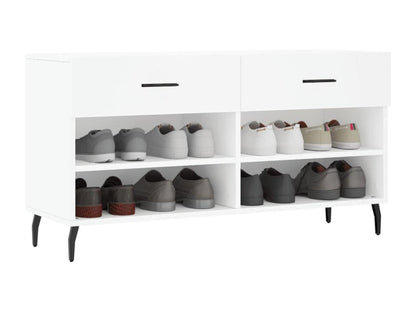 Panca in legno ingegnerizzato bianco, 102 x 35 x 55 cm