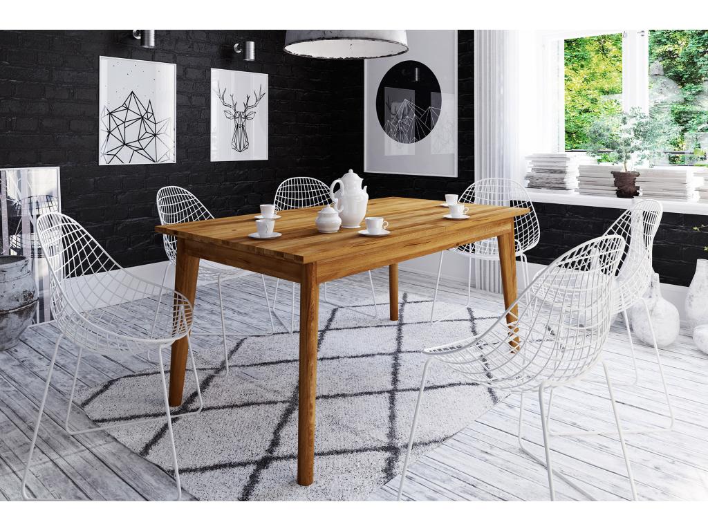 Tavolo in legno di rovere naturale, 90 x 130 cm