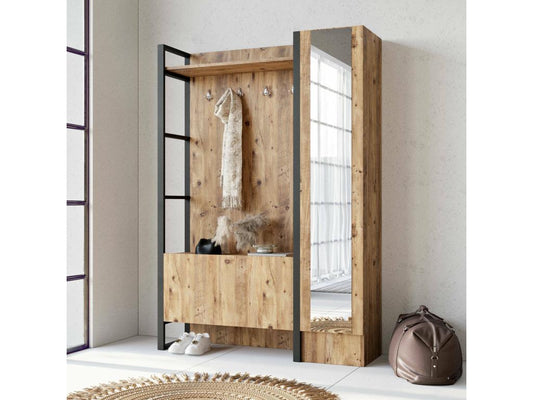 Mobili per la casa in legno di quercia beige, 126 x 34 cm