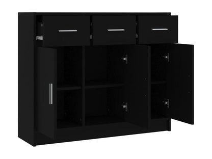 Credenza in legno ingegnerizzato nero, 91 x 28 x 75 cm