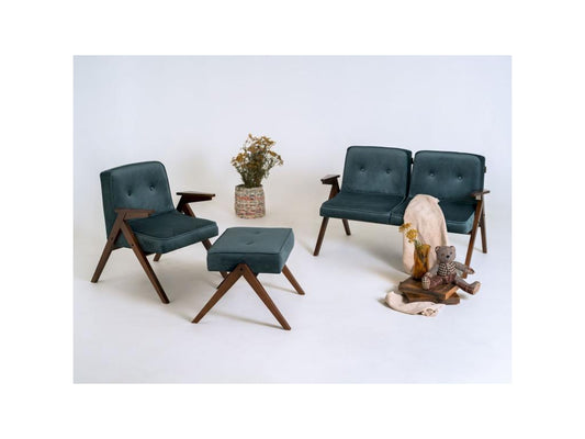 Pouf blu, 55 x 44 x 58 cm