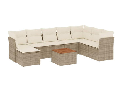 Set di mobili da esterno in vimini intrecciato in resina beige