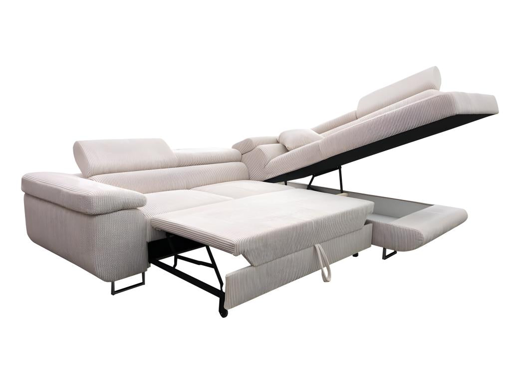 Divano letto in velluto grigio