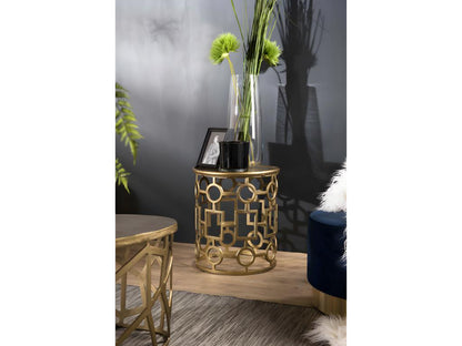 Tavolino laterale dorato, 43 x 43 cm