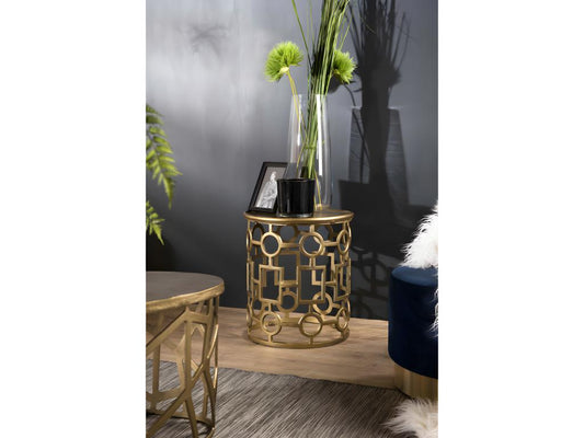 Tavolino laterale dorato, 43 x 43 cm
