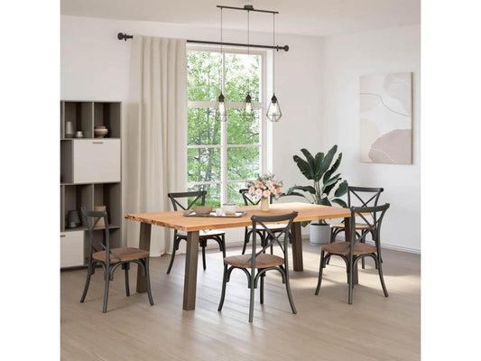 Tavolo da pranzo in legno di quercia marrone