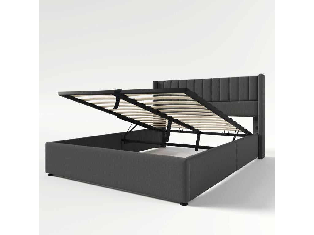 Materasso in tessuto grigio, 160 x 200 cm