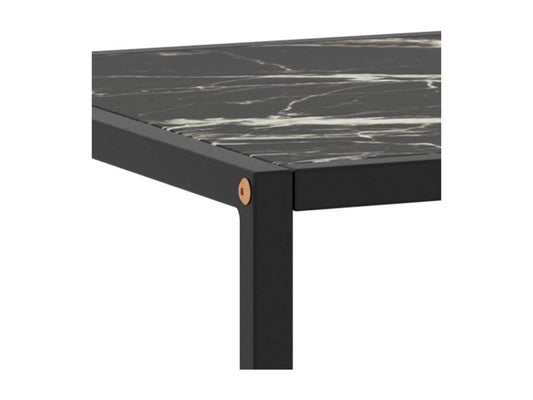 Tavolino da caffè in vetro nero, 120 x 50 x 35 cm