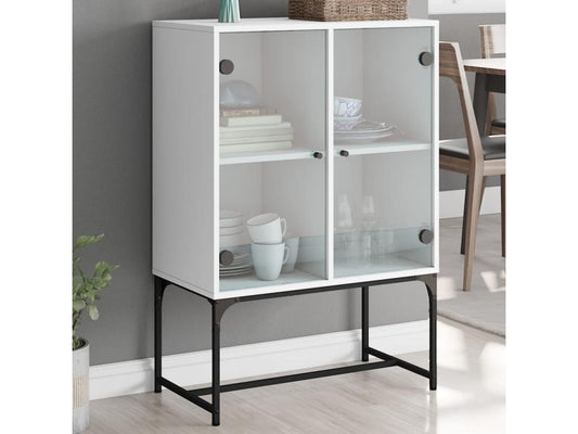 Armadio in vetro bianco, 69 x 37 x 100 cm