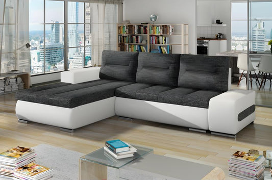 Divano letto in pelle bianca