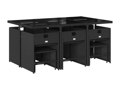 Mobili per la casa in vimini intrecciato in resina nera